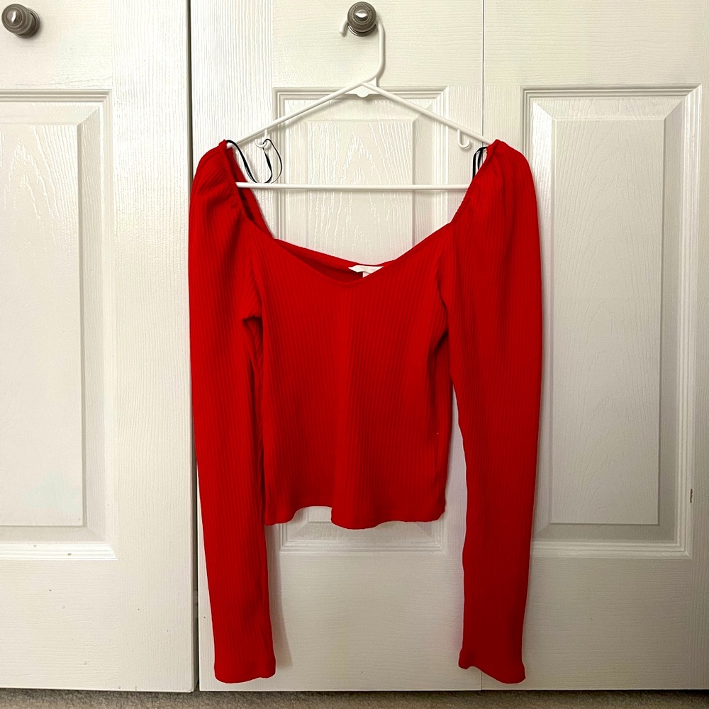 Small Red Long Sleeve Top